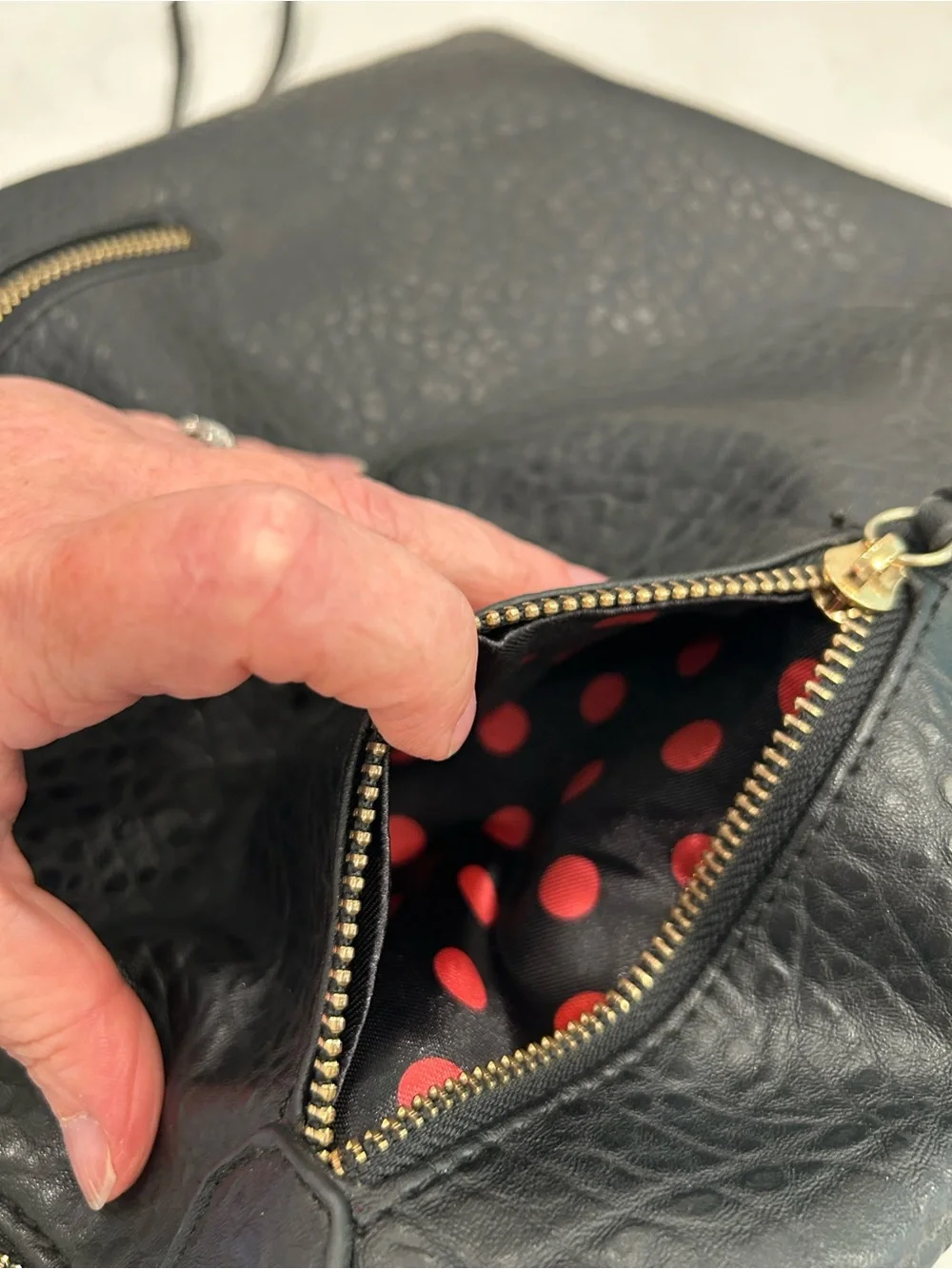 Black Textured Crossbody Bag with Chain Strap